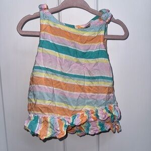 NWOT OshKosh B'gosh 2T Orange and Green Tank Top Blouse with Ruffle Detail